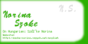 norina szoke business card